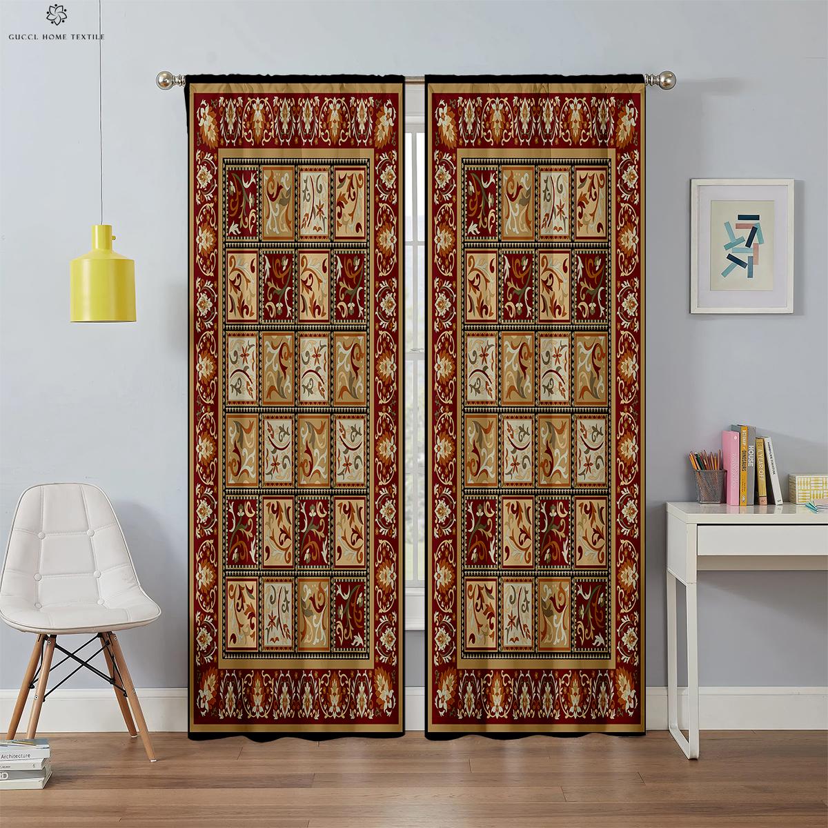 

Плотные шторы с богемным узором, теплоизоляция, на заказ, спальня, гостиная, кухня, кабинет, высокое качество, 2 шт. W264xH213(CM) folio&Rod pocket