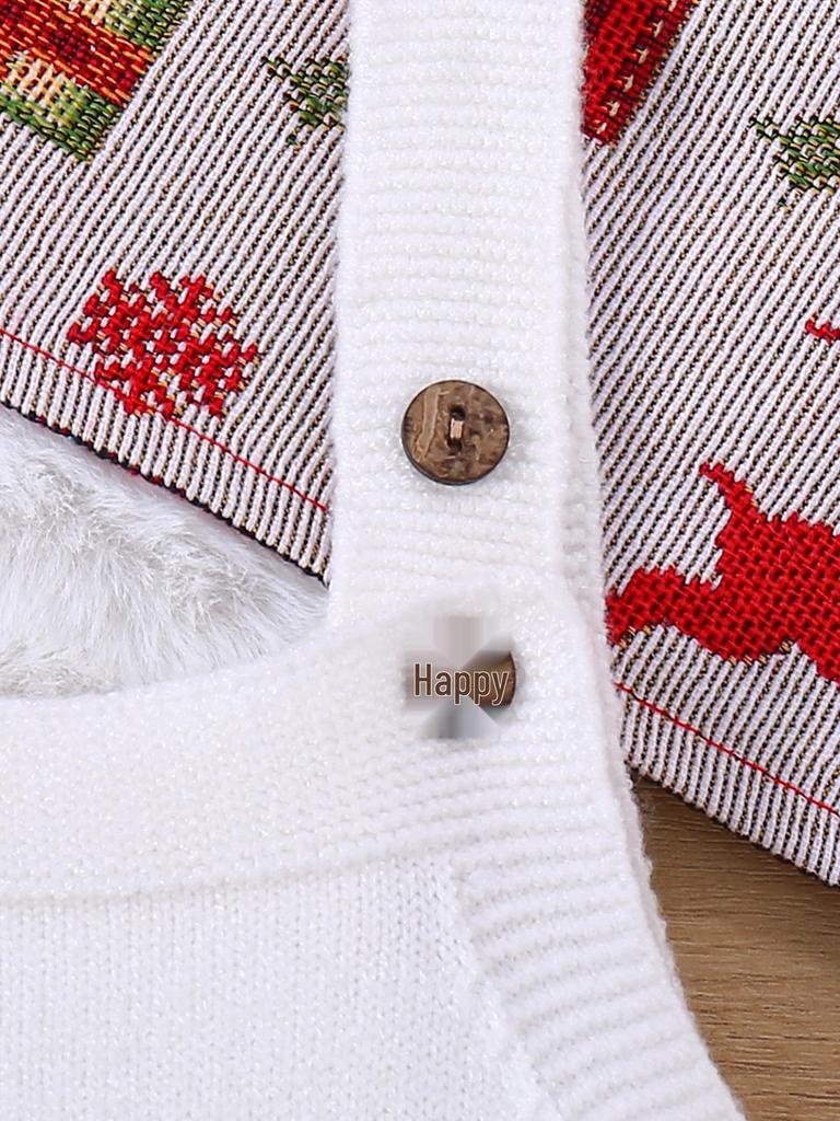 Children's Christmas Embroidered Suspender Romper