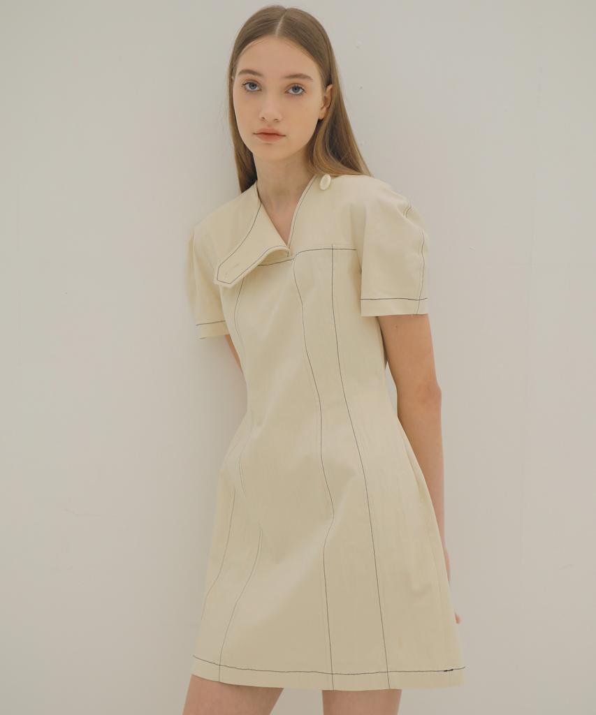 Paul And Alice Stitch Mini Dress / Ivory