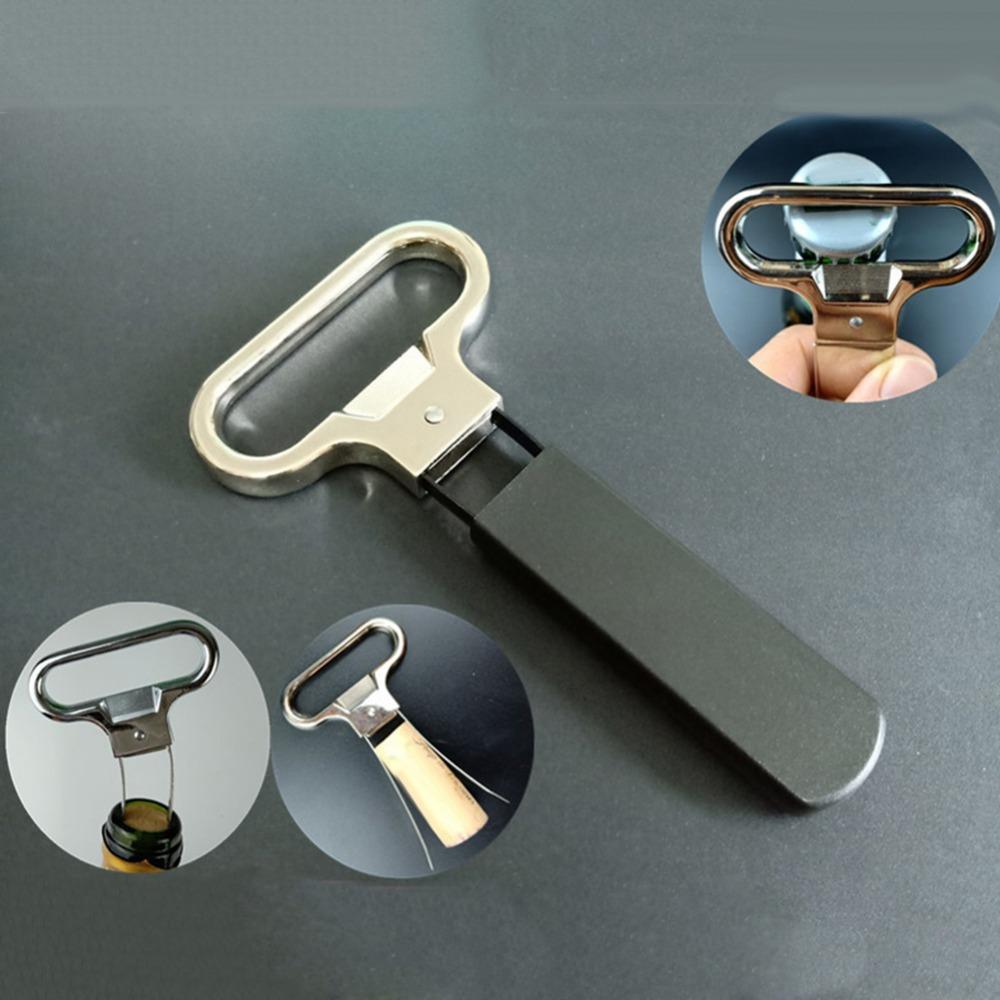 Manual Zinc Zinc Alloy Two-prong with Cover Wine Bottle Opener Kitchen Tool Wine Cork Puller Clip Corkscrew