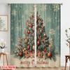 2pcs,2D Plane Printing Creative Curtains Christmas Tree (2) Durable Polyester (without Rod) Decorations Outdoor Perfect for
