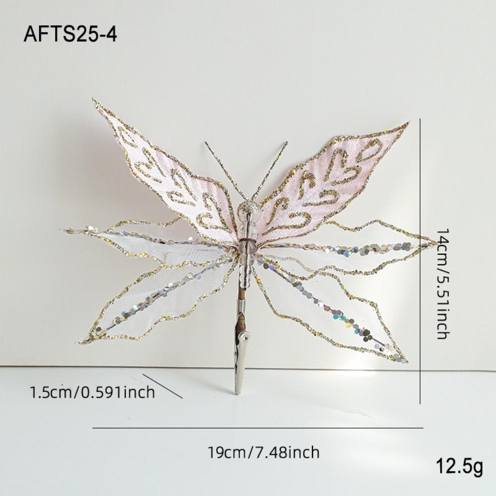 

Mesh Dragonfly Christmas Flower Double Simulation Tree Decor Christmas Tree рожевий