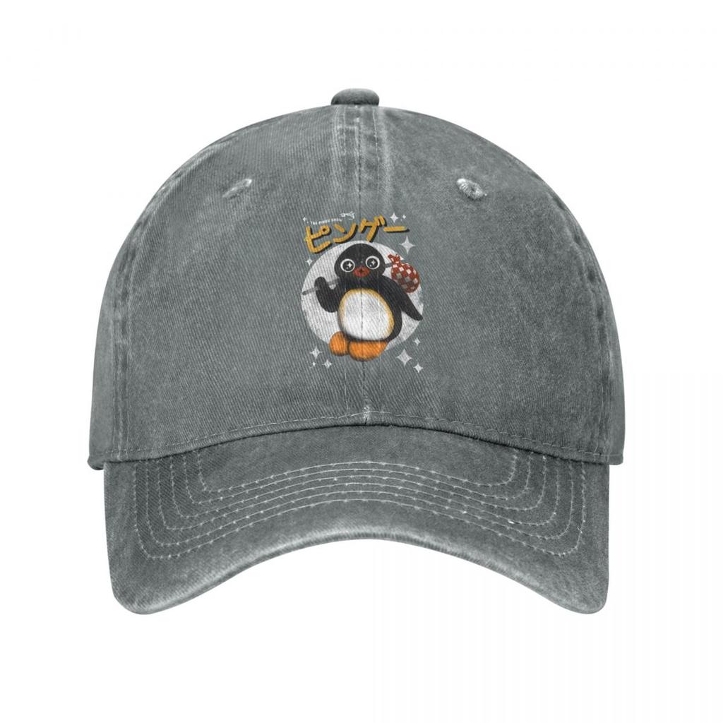 Șapcă de baseball vintage The Pingu Show pentru femei unisex, din bumbac învechit, pălărie snapback, pălărie cu desene animate cu pinguin, șapci de călătorie în aer liber.