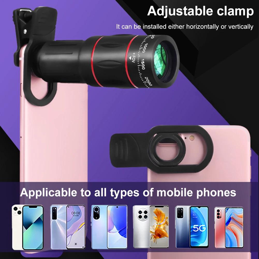 18/36/64X Telephoto Phone Lens Long Focus Zoom Cellphone Camera Lens Universal External Zoom Camera Lens for Android and iPhone