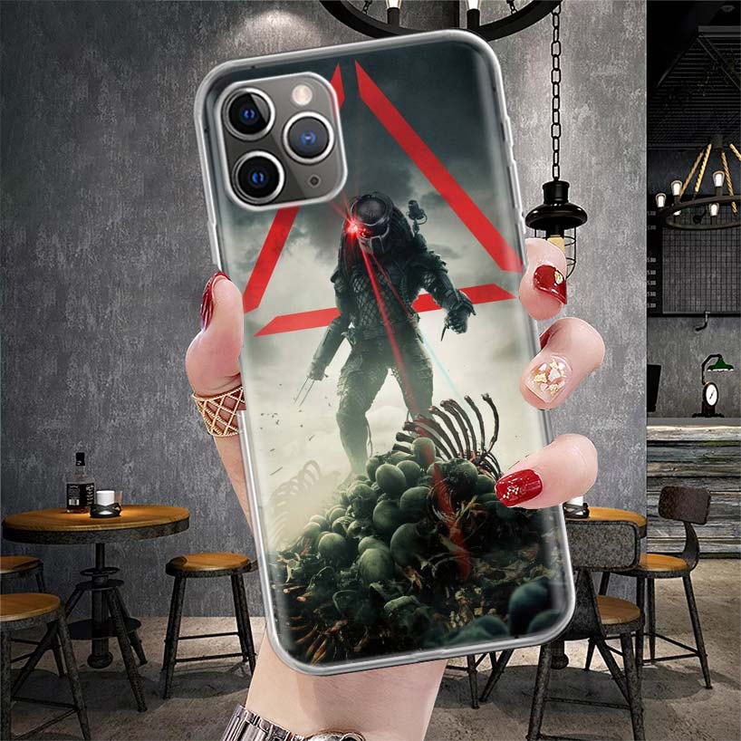 Alien Vs Predator Painted Soft Phone Case For IPhone 11 17 Air 16E 16 Pro Max 15 + 14 Plus 13 Mini 12 Apple 7 SE 8 Fundas Coque