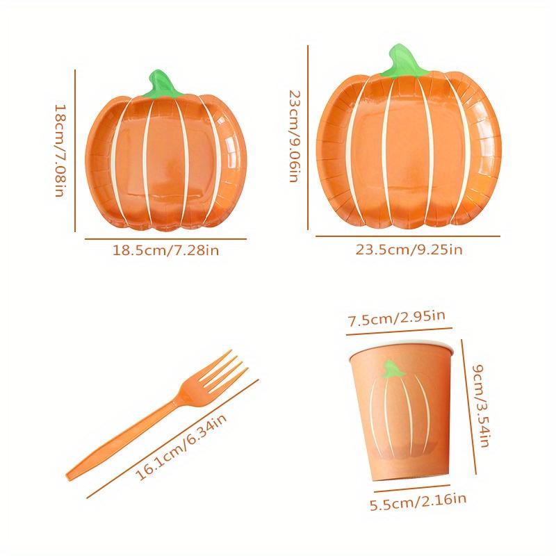 25-Pack Halloween Thanksgiving Party Tableware Halloween Disposable Pumpkin Paper Plate Cups