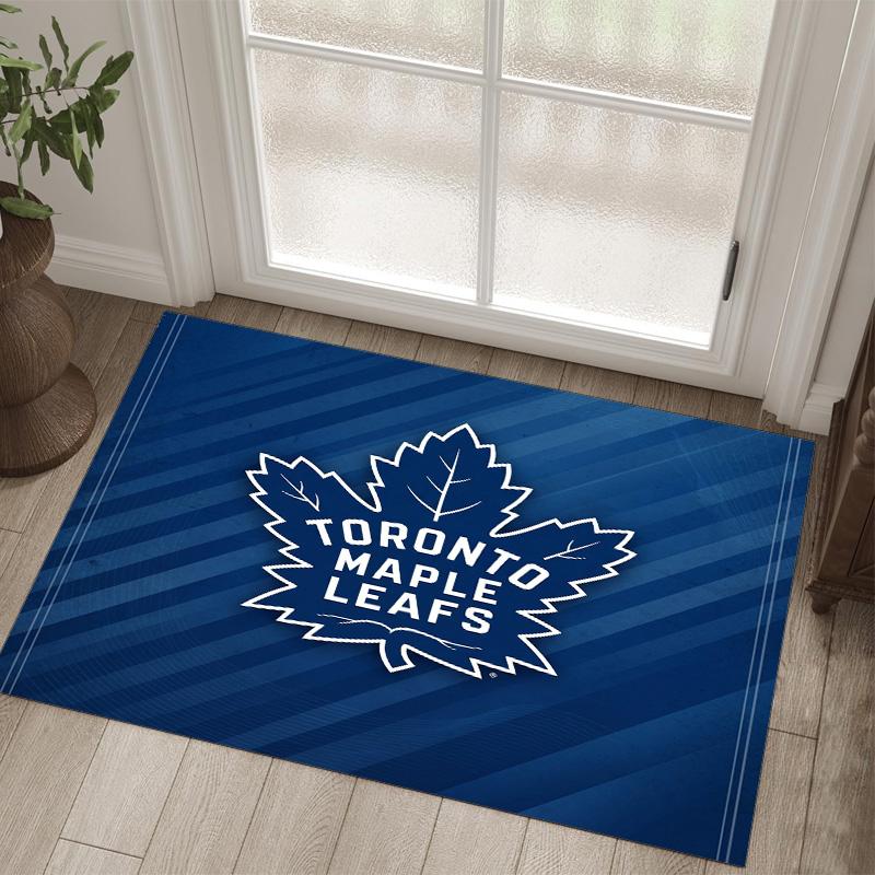Toronto Maple Leafs Design Crystal Velvet Carpet Cozy Non?Slip Printed Rug For Bedroom Living Room Entrance