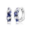 New Luxury Trendy Blue Cubic Zirconia Hoop Earrings Wedding Party Elegant Accessories For Women Anniversary Gift  Jewelry