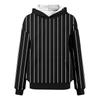 Damen Brustplissiertes Langarm-Kapuzensweatshirt mit vertikalen Streifen
