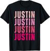 ZHANGZHUNN Justin Personalized Name I Love Justin Vintage T-Shirt