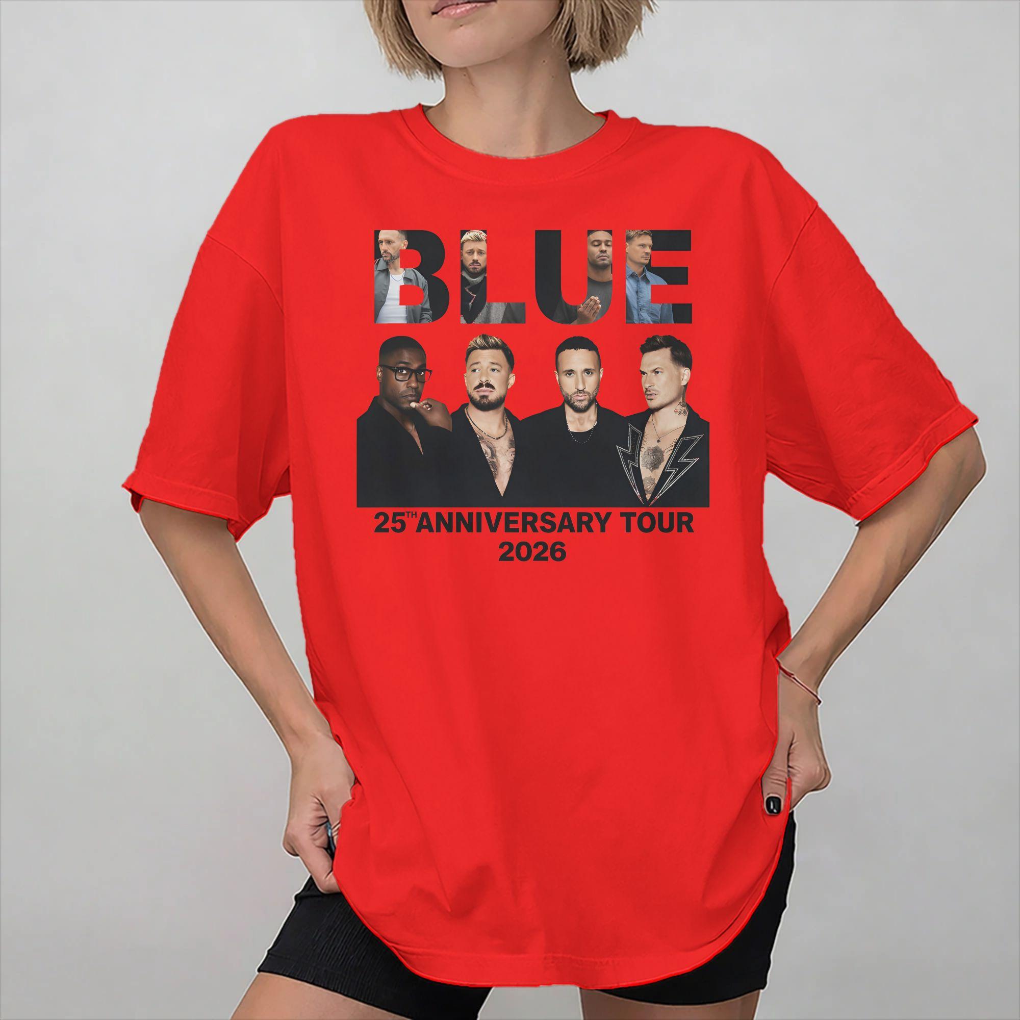 Blue 25th Anniversary Tour Blue Merch Unisex T Shirt Cotton Tee New Arrival Tops Tshirt S