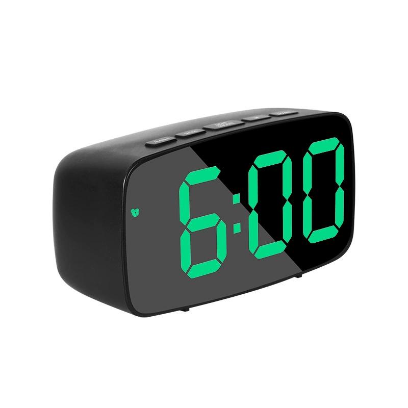 Factory Direct Dual-purpose Led Display Alarm Clock Large Font Multifunctional Digital & Analog Battery Plug-in Plastic Material зелёный