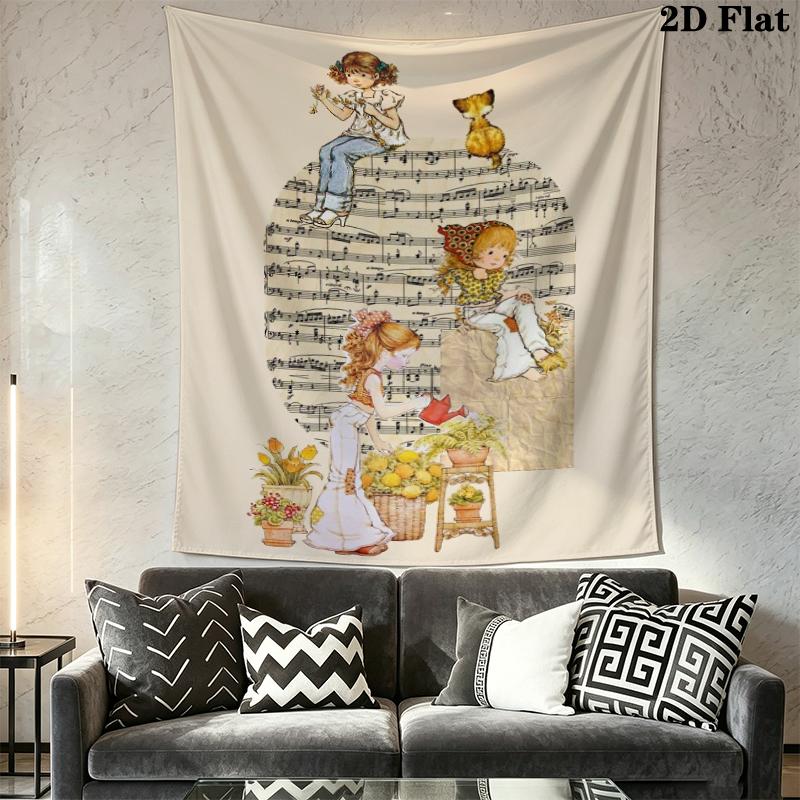 Sarah Kay Wall Tapestry Aesthetic Wall Hanging Printed Fabric Blanket Decorative Tapestries for Bedroom Living Room Home Decor