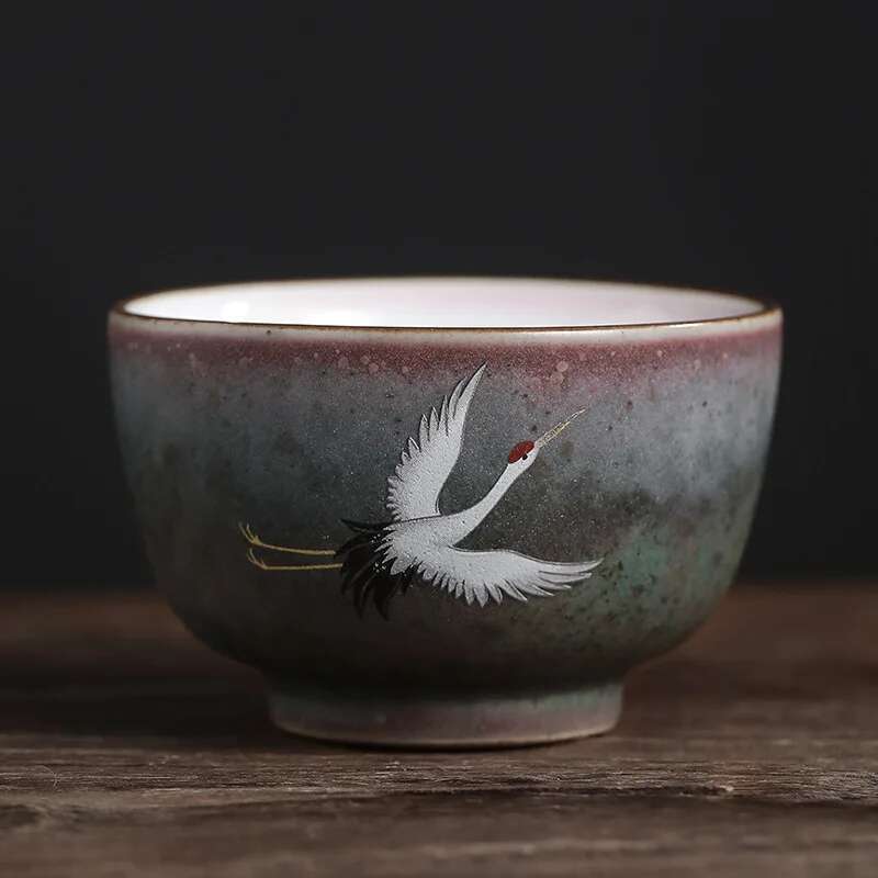 Rui Ching Cheung Gru Fatta a Mano Cottura su Pietra Tazza da Tè Vintage Tazza Personale del Maestro Tazza da Tè