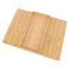 Flexible Couch Armrest Organizer Bamboo Wood Foldable Rectangular Non Slip Sofa Armrest Tray Table F