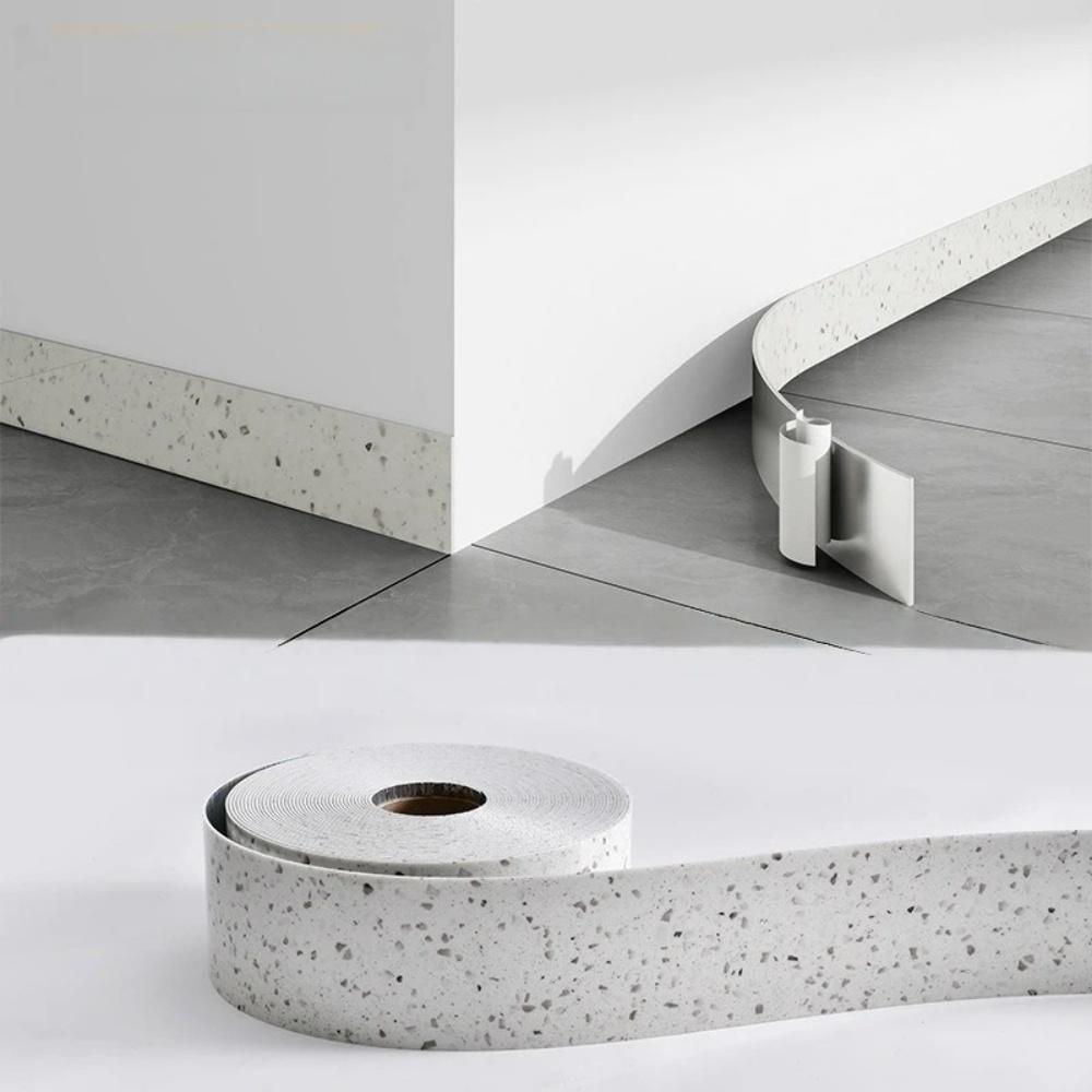 1pc 10cm X 5m PVC Self-Adhesive Marble Baseboard Sticker - Waterproof Skirting Board Protector for Corner Window Sill Home