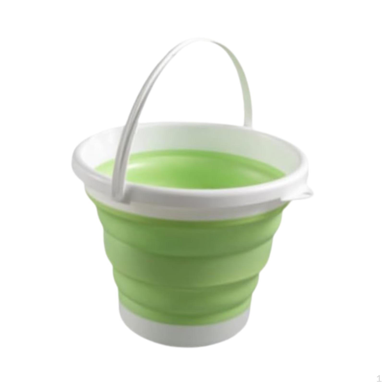 

3L Multipurpose Bucket for Laundry, Ideal Fishing and Outdoor Activities White Green