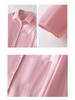 Spring 2026 Women's Versatile Long Sleeve Lapel Shirt - Front Short, Back Long, Loose Fit, Solid Color