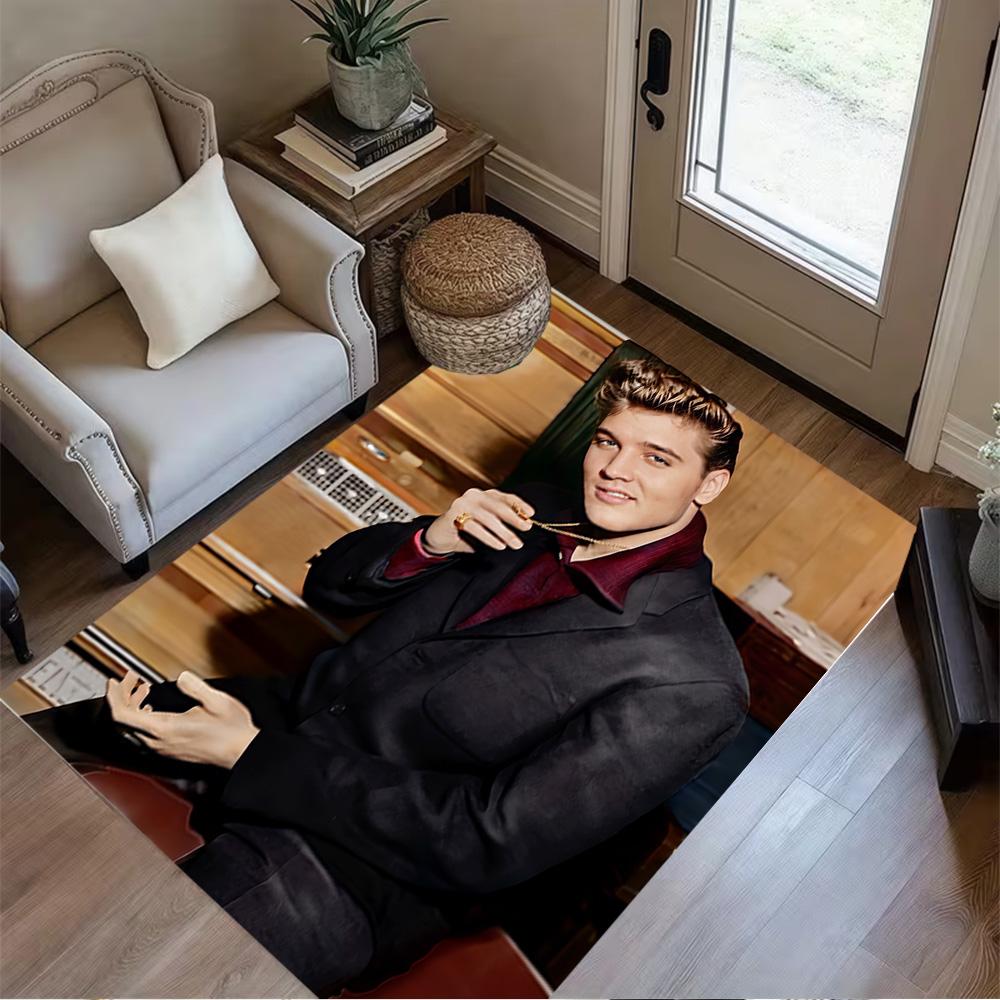Elvis Presley Performance Carpet Design for Hallway Foyer Living Rooms Kitchen Anti-slip Rug Anime Office Decor Perfect Gift for Friends & Family