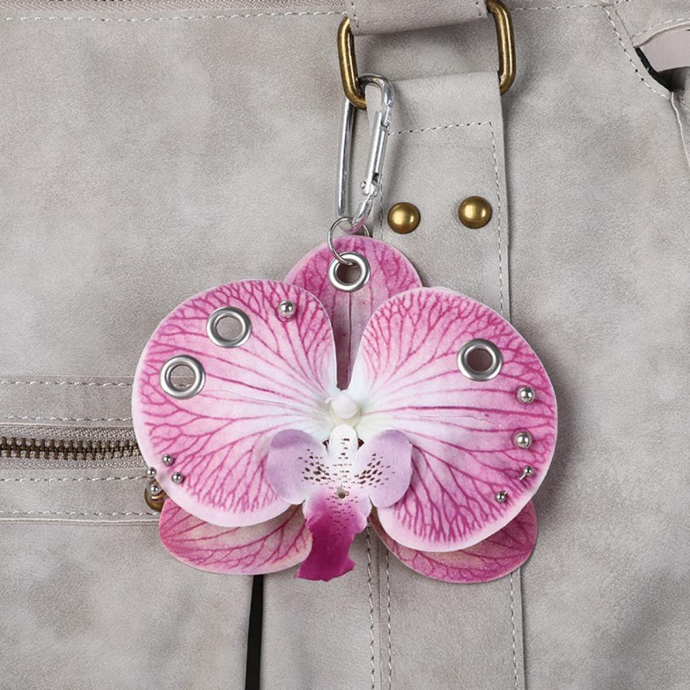 Colorful Simulation Flower Keyring Simulation Flower Flower Bag Pendant Butterfly Orchid Keychain