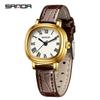 Sanda Women's Luxury Quartz Watch - Small Lightweight Square Design with Roman Numerals, Casual Waterproof Wristwatch