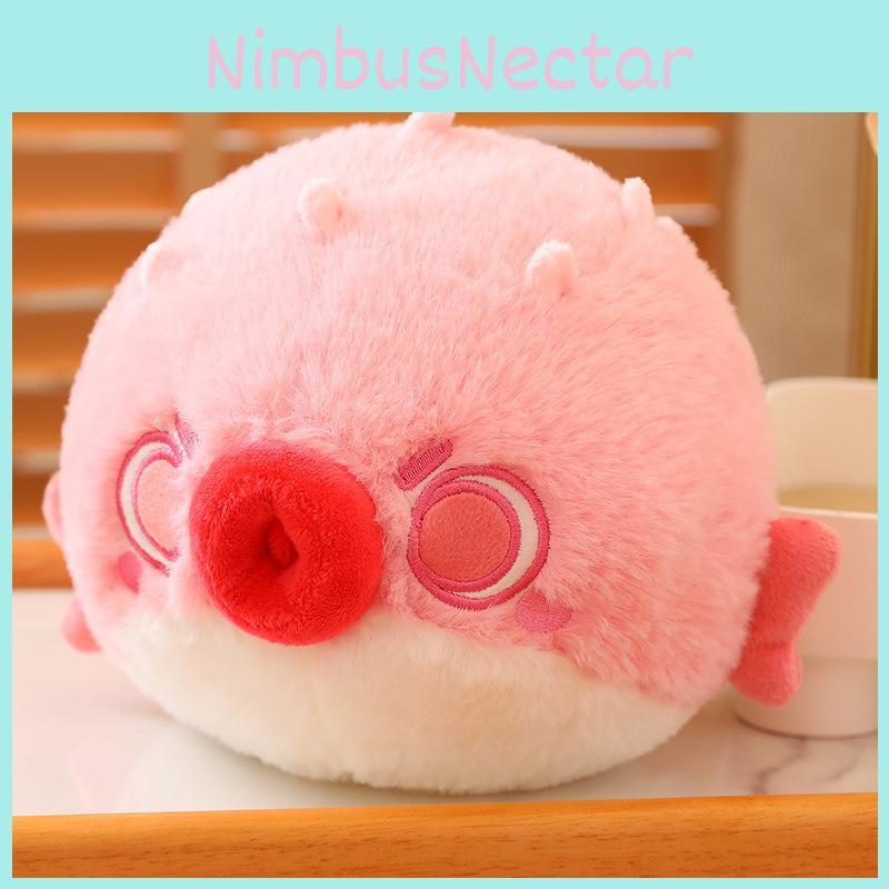 Cute Round Puffer Fish Plush Toy Cartoon Character Stuffed Doll For Children Wholesale