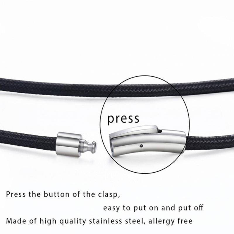 Black Genuine Leather Rope Necklace With Clasp Cord Chain Line String For DIY Pendant Jewelry Making Accessories for Men