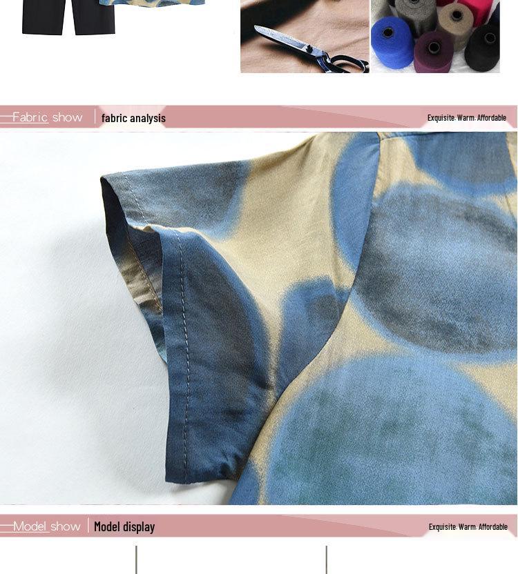 Summer Print Two-Piece Set for Middle-Aged and Elderly Women: Short-Sleeved Top and Grandma Style Outfit