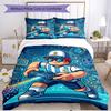 3pcs Duvet Cover Set (1*Duvet Cover + 2*Pillowcase, Without Core), Cosmic Bot Crew Print Soft All‑Season Bedding Set, Home Bedroom Decor Gift