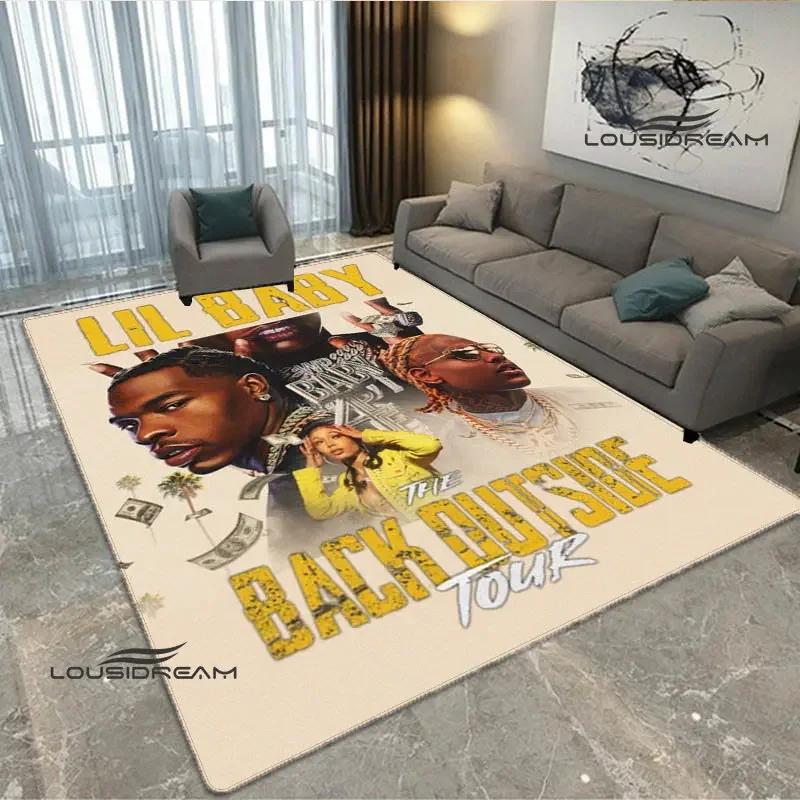 2026 Hip-hop singer Lil Baby carpet Non-slip carpet Yoga mat carpets for living room area rug Door pad anime rug birthday gift