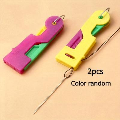 2pcs Random Color Threader Elderly Guide Needle Easy Device Convenient Automatic Sewing Needle Threader Thread Guide Tool
