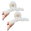 Hair Claw Plush Decor Strong Grip Back Head Hair Clip Women Large Shower Hair Clamp Hair Styling Tool