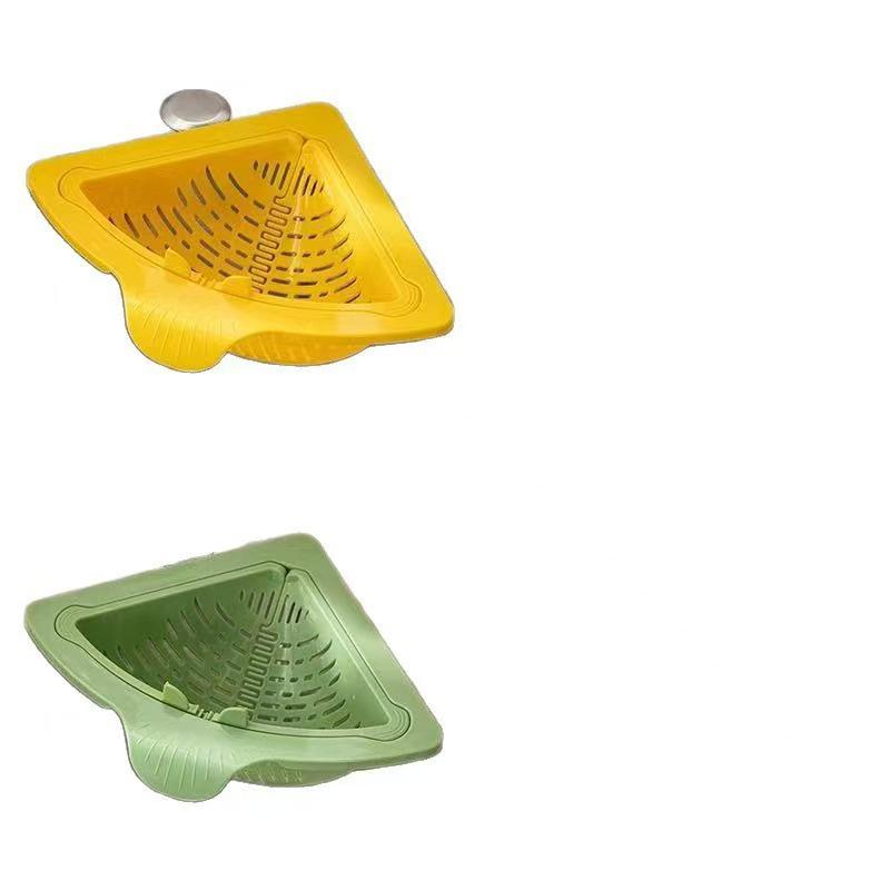 Magnetic Triangle Kitchen Sink Draining Basket for Food Scraps and Storage