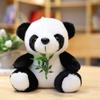 Hot 12cm-20cm Lovely Funny Panda With Bamboo Leaves Plush Toys Soft Cute Cartoon Animal Black And White Stuffed Doll Kids Gift