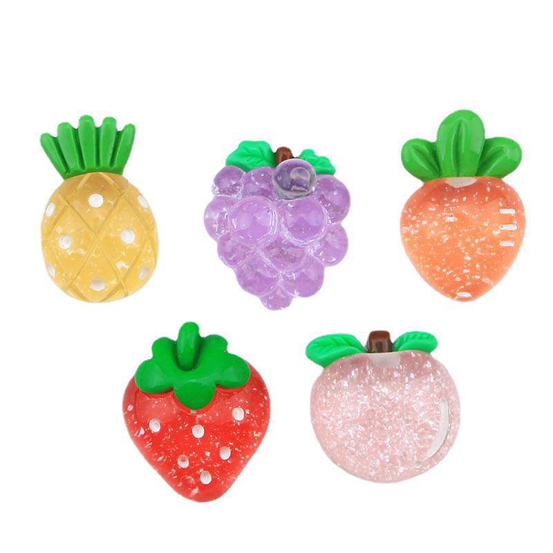 Crystal Grapefruit Cartoon Resin Croc Charms, DIY Jewelry, and Hair Clip Accessories
