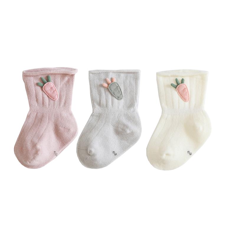 3Pair/lot New Baby Socks Cotton Cartoon Carrot Newborn Boys and Girls Foot Socks