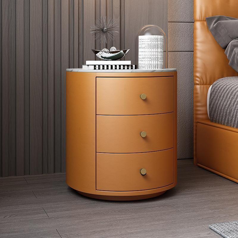 Modern bedroom bedside table simple light luxury floor-to-ceiling cabinet bedside cabinet storage locker round cabinet