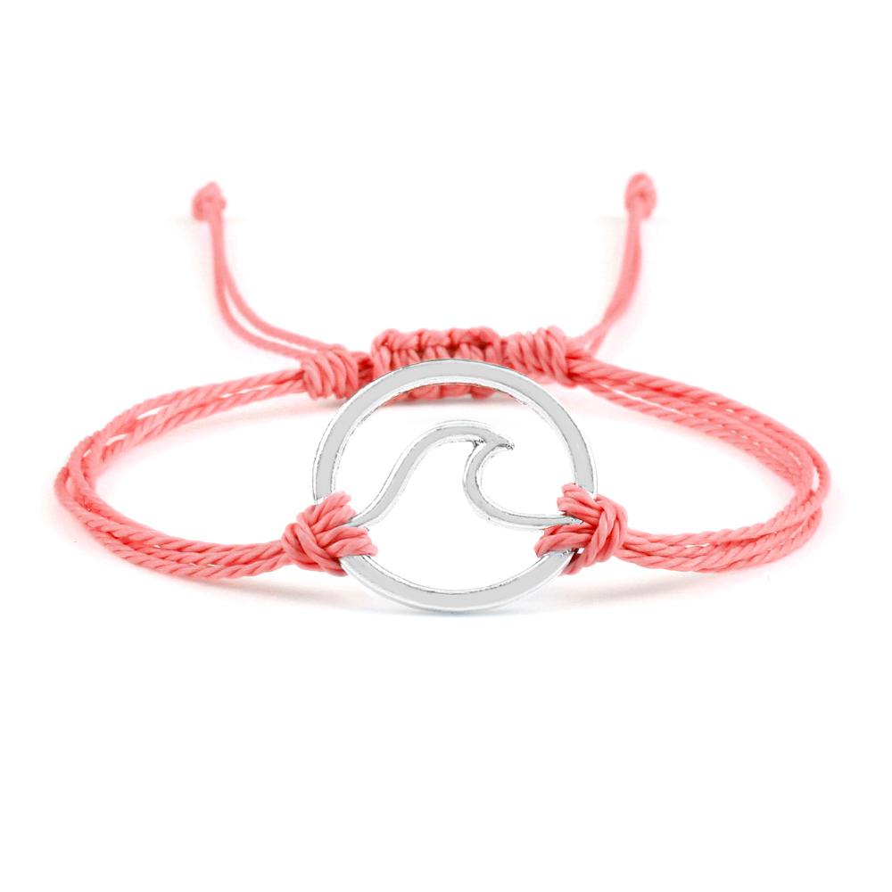Bohemian Wax Rope Braied Bracelet for Women Men Charm Waves Adjustable Bangles Lucky String Bracelets Friends Gift Wrist Jewelry