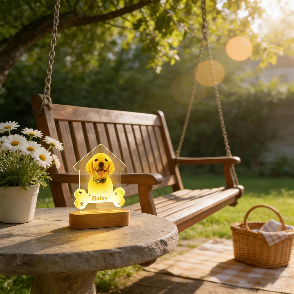 Personalized Pet Portrait Engraved Night Light Puppy Night Light Pet Photo Keepsakes Photo Night Light Birthday Gift for Friends