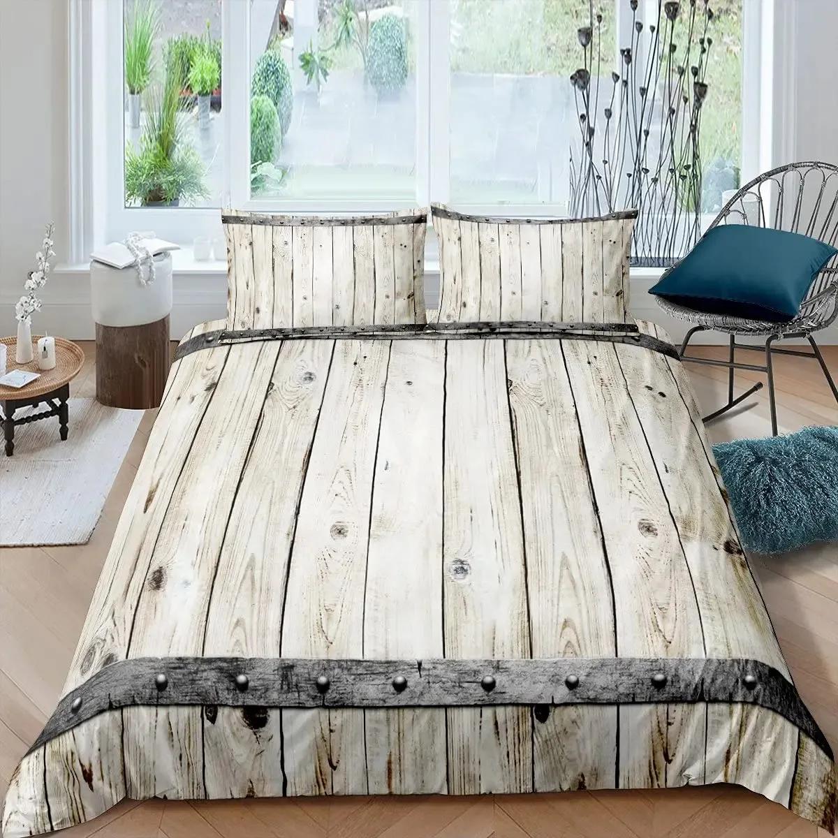 

Metal Gate Duvet Cover Set Medieval Castle Wall Bedding Sets Wooden Door Comforter Cover Retro Cage Bedspreads Cover King Size 70x133cm