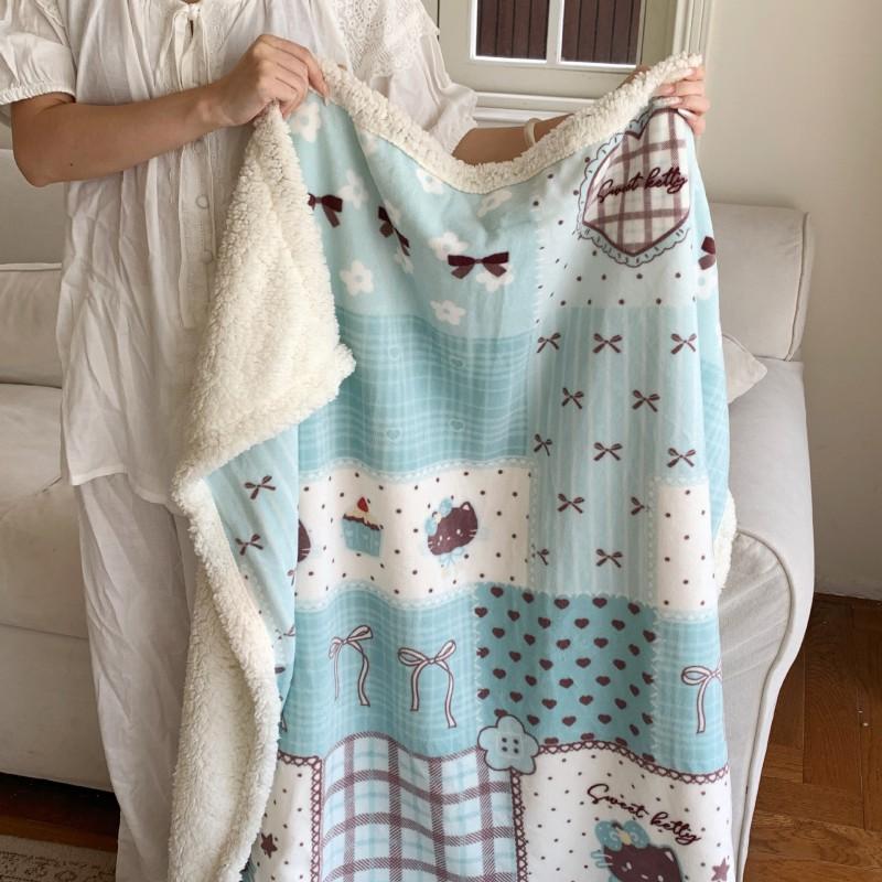 Winter Thick Milk Fleece Blanket Office Nap Sofa Bed Kids Students