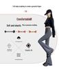 High-Waisted Tummy Control Velvet Flare Pants for Women - Autumn/Winter Fitness & Yoga Style