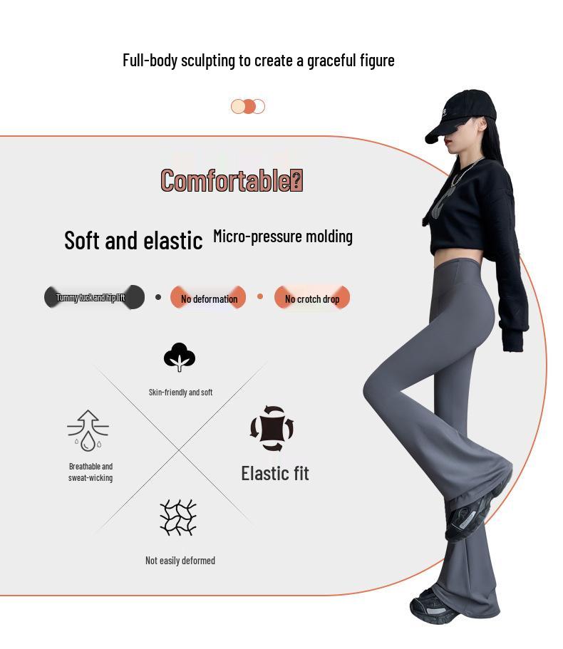 High-Waisted Tummy Control Velvet Flare Pants for Women - Autumn/Winter Fitness & Yoga Style
