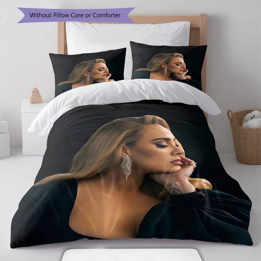 Adele Pattern Bedding,Quilt Set Quilt Cover Pillowcase Home Decoration Birthday Gift (1 * Duvet Cover + 2 * Pillowcase, Without Core)