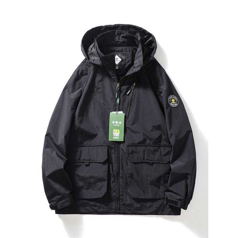 Trendy Soft Shell Jacket Spring and Autumn Windproof Waterproof Outdoor Black M