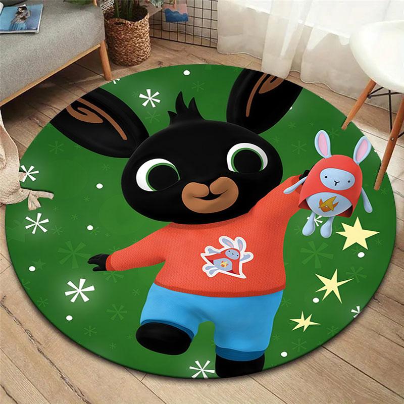 Bing Round Area Rug,Carpet Rug for Living Room Bedroom Sofa Playroom Decor,Non-slip Floor Mat