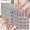 2 To 30 Sheets Transparent Bow Nail Stickers 3D White Pink Black Gold Lace Ribbon Nail Art Decals for DIY Manicure