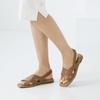Jisyu Cowhide Hiren Square Toe Slingback Flat Sandal