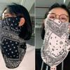 Hanging Ears Summer Ice Silk Mask Solid Color Face Gini Mask Sun Protection Face Cover  Women/Girls