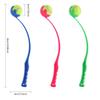 Interactive Dog Ball Launcher Toy for Fetch Training with 2 Durable Rubber Balls Automatic Cat Stick Thrower for Outdoor